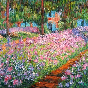 Artist's Garden in Giverny - kruissteekpatroon, pdf-formaat, geleverd per e-mail, Claude Monet, kunst kruissteek, bloemen kruissteek