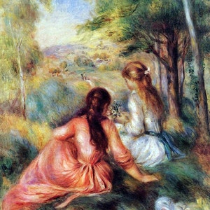 In the Meadow - Cross stitch pattern, pdf format, Delivered by email, Pierre-Auguste Renoir, Art cross stitch