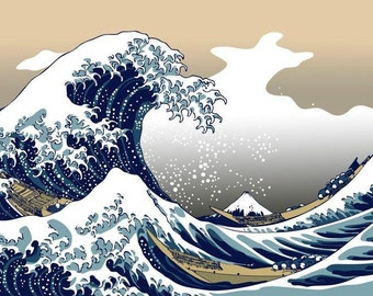 The Great Wave off Kanagawa - Cross stitch pattern - pdf format - Delivered by email - This is not a kit
