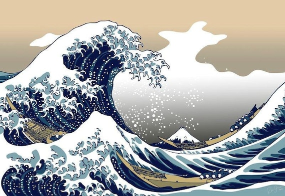 The Great Wave off Kanagawa - Cross Stitch Pattern - Pdf Format