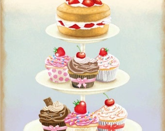 Cupcake Stand - Cross stitch pattern pdf format