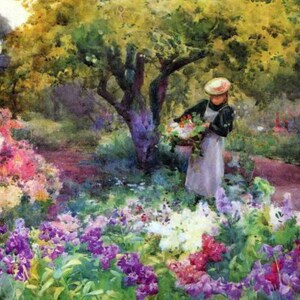 Bloemen verzamelen - kruissteekpatroon, pdf-formaat, bezorgd per e-mail, Mildred Butler, kunst kruissteek, bloemen kruissteek