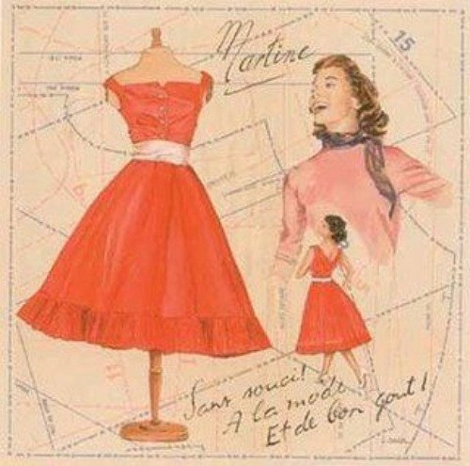 Red Dress Cross Stitch Pattern Pdf Format Etsy