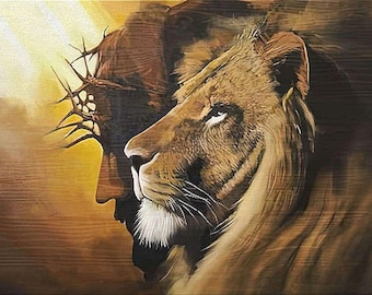 The Lion of Judah Jesus Christ - Cross stitch pattern, pdf format, Delivered by email, Religion cross stitch pattern