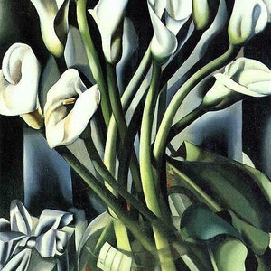 Calla lelies - kruissteekpatroon, pdf-formaat, geleverd per e-mail, Tamara de Lempicka, kruissteek bloemen, kruissteek Calla lelie