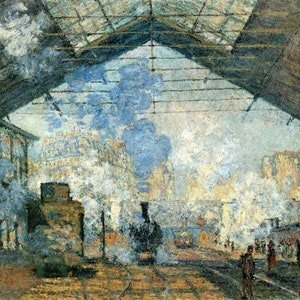 Station Saint Lazare - Kruissteekpatroon, pdf-formaat, bezorgd per e-mail, Claude Monet, kunstkruissteek