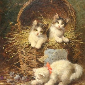 Kittens in a Basket Cross stitch pattern pdf format image 2