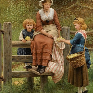 Primule - Schema punto croce, formato pdf, Consegna via email, George Dunlop Leslie, Punto croce artistico, Punto croce artistico