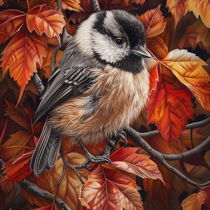 Chickadee - kruissteekpatroon, pdf-formaat, bezorgd per e-mail, kruissteek dieren, kruissteek vogels, moderne kruissteek