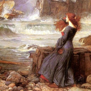The Tempest - Kruissteekpatroon, pdf-formaat, bezorgd per e-mail, John William Waterhouse, kunstkruissteek