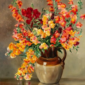 Stilleven met leeuwebekken - kruissteekpatroon, pdf-formaat, bezorgd per e-mail, bloemen kruissteek, kruissteek bloemen
