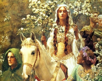 Queen Guinevere's Maying - Cross stitch pattern pdf format