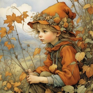 Autumn Elf - kruissteekpatroon, pdf-formaat, bezorgd per e-mail, kruissteek feeën, kruissteek magische wezens, kruissteek herfst