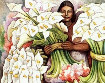 Calla Lilies Seller - Cross stitch pattern - pdf format - Delivered by email - This is not a kit