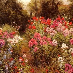 Een bloementuin - kruissteekpatroon, pdf-formaat, bezorgd per e-mail, Louis Aston Knight, liggende kruissteek, kruissteek, kunst kruissteek