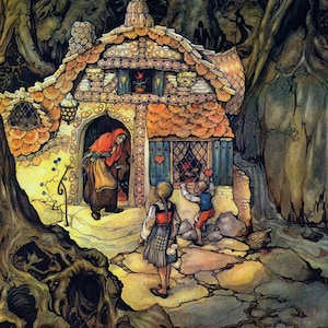 Hansel and Gretel - Cross stitch pattern, pdf format,  Delivered by email, Anton Pieck, Art cross stitch