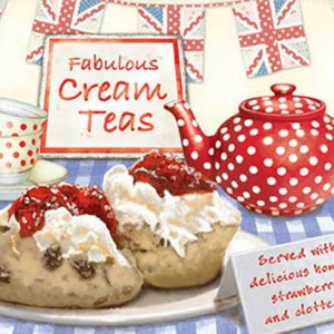 Cream Teas - Cross stitch pattern, pdf format, Delivered by email, Modern cross stitch, Contemporary Art cross stitch