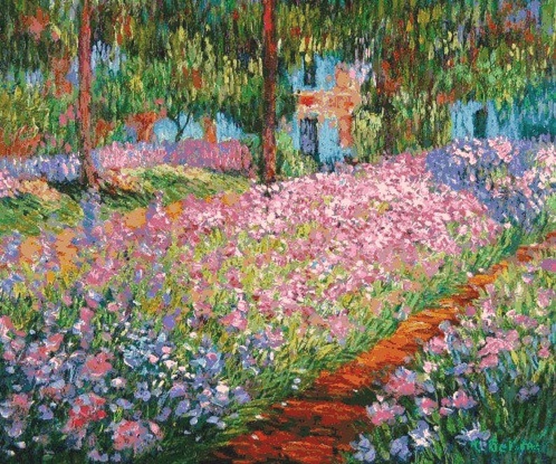 Artist's Garden at Giverny Cross stitch pattern pdf format Delivered by email This is not a kit image 2