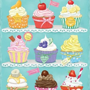 Cupcakes - Cross stitch pattern, pdf format, Delivered by email, Cupcakes cross stitch