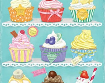 Cupcakes - Cross stitch pattern - pdf format - Delivered by email - This is not a kit