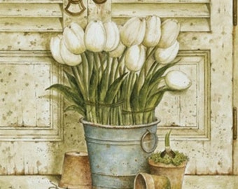 White Tulips - Cross stitch pattern pdf format