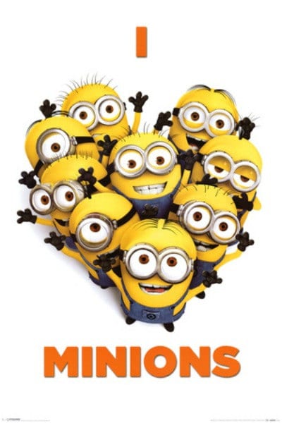 I Love Minions - Cross stitch pattern, pdf format, Delivered by email, Movies cross stitch, Minions cross stitch