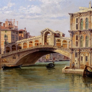 The Rialto Bridge - Cross stitch pattern - pdf format - Delivered by email - This is not a kit - Antonietta Brandeis - Art cross stitch
