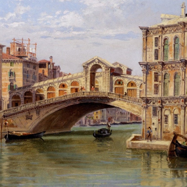 The Rialto Bridge - Cross stitch pattern - pdf format - Delivered by email - This is not a kit - Antonietta Brandeis - Art cross stitch