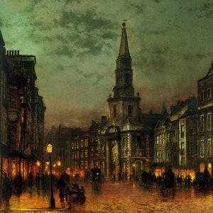Blackman Street, London - Cross stitch pattern, pdf format, Delivered by email, John Atkinson Grimshaw, Art cross stitch