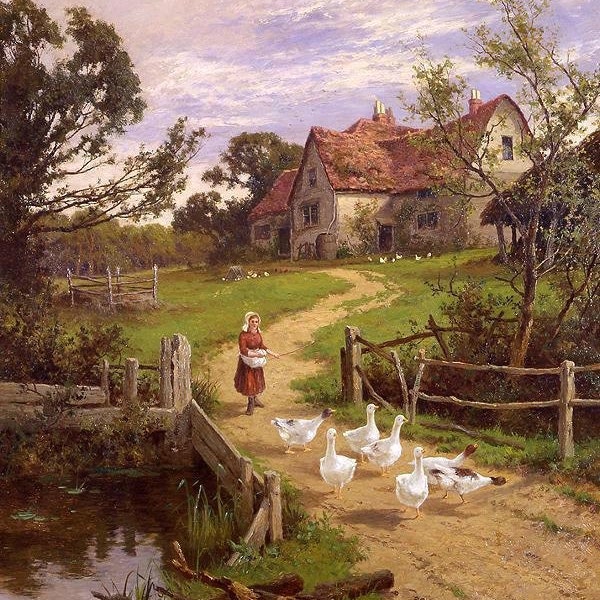 A Berkshire Homestead - Cross stitch pattern, pdf format, Delivered by email, Henry H. Parker, Art cross stitch