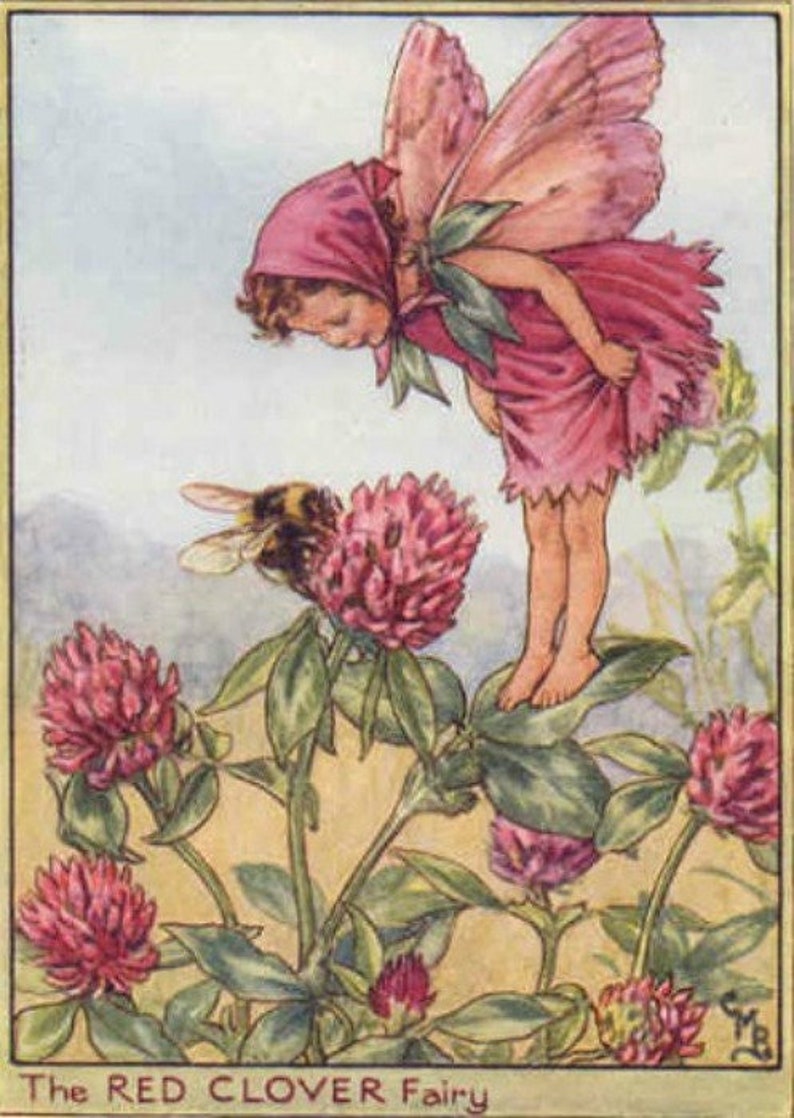 The Red Clover Fairy Cross stitch pattern pdf format Delivered by email This is not a kit image 1