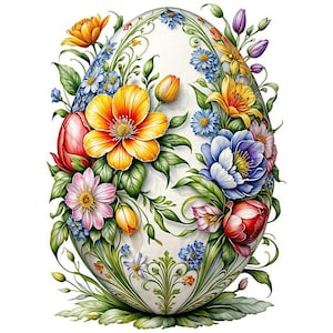 Easter Egg - Cross stitch pattern, pdf format, Delivered by email, Easter cross stitch