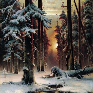 A Winter Sunset - Cross stitch pattern, pdf format, Delivered by email, Yuliyi Klever, Available sizes in the description
