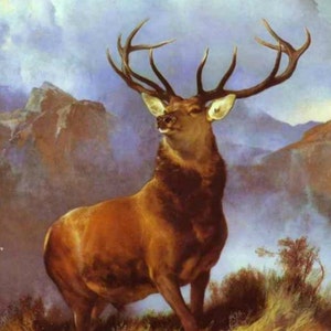 Monarch of the Glen - Kruissteekpatroon, pdf-formaat, bezorgd per e-mail, Edwin Henry Landseer, dieren kruissteek, kunst kruissteek