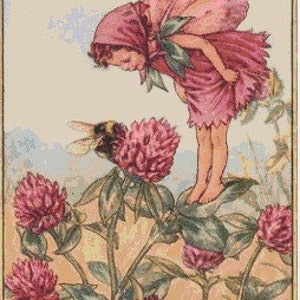 The Red Clover Fairy Cross stitch pattern pdf format Delivered by email This is not a kit image 2