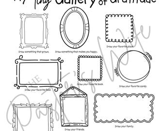 My Tiny Gallery of Gratitude | Kids Printable Thankfulness Activity | Gratitude Coloring Page | Thanksgiving Drawing Prompts