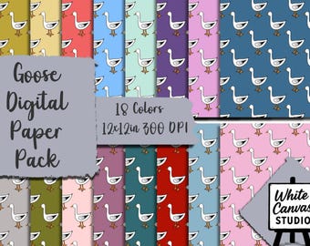 Paquete de papeles digitales Goose: Patrones de álbumes de recortes estilo granja (Descarga digital)