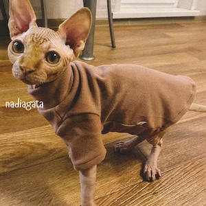 Soft Turtleneck Sphynx Cat Shirt: Hairless Cat Clothes