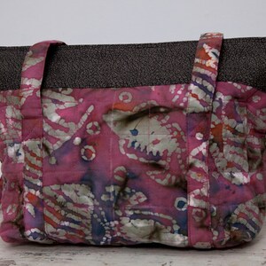 On Sale --- Small Maroon Tie Dyed Graffiti Fish Purse with zipper