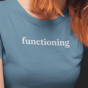 functioning shirt | introvert burnout tee | sarcastic mental health gift | minimal text tshirt
