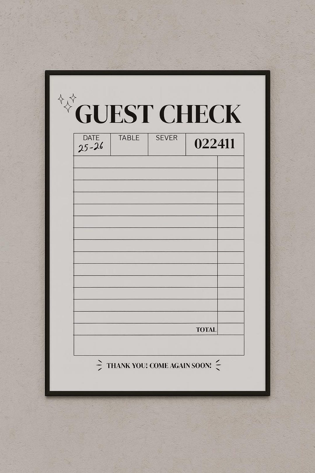 Room Check Sign Blank Guest Check for Dorm Rooms - Etsy
