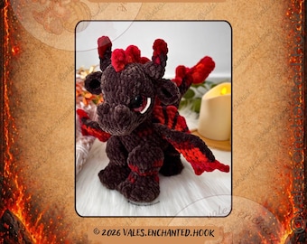 Blaze the Lava Dragon-Amigurumi Pattern-Dragon Amigurumi-Pattern Dragon