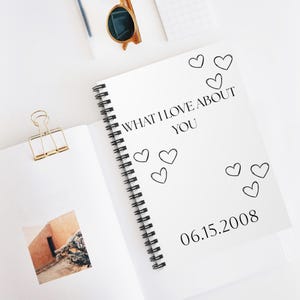 Heartfelt Spiral Notebook - Romantic Gift for Couples, Anniversary Journal, Love Note Keeper, Valentine&#39;s Day, Personalized Stationery