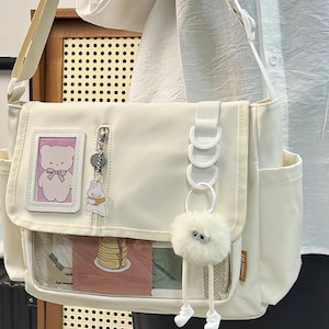 Large Ita Shoulder Bag with Insert | Anime Itabag with Clear Window – Crossbody Display Bag for Pins & Kawaii Accessories