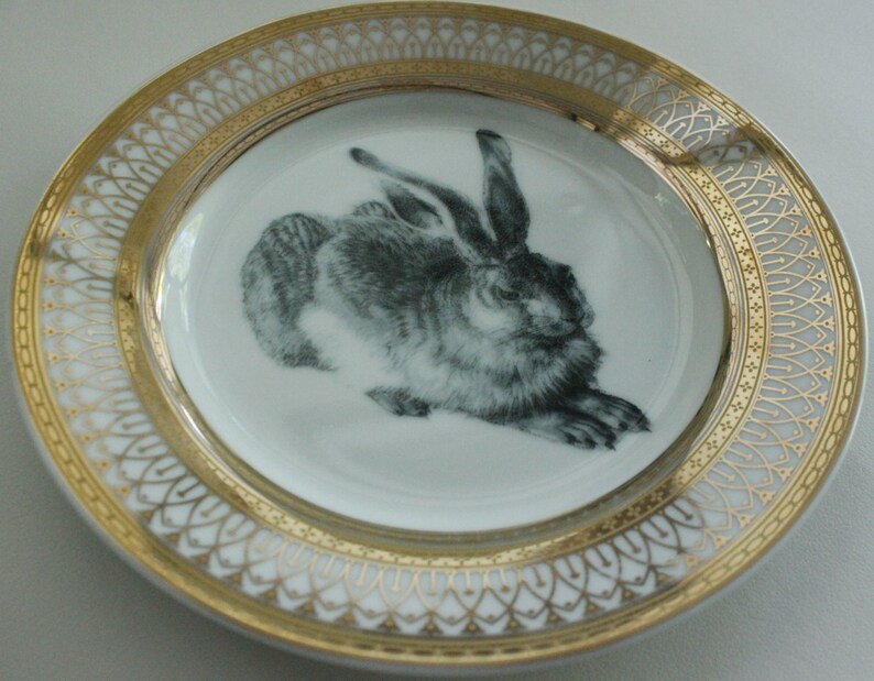 Rabbit Hare Gold Silver Dinnerware/Plates/Dishes Easter Etsy