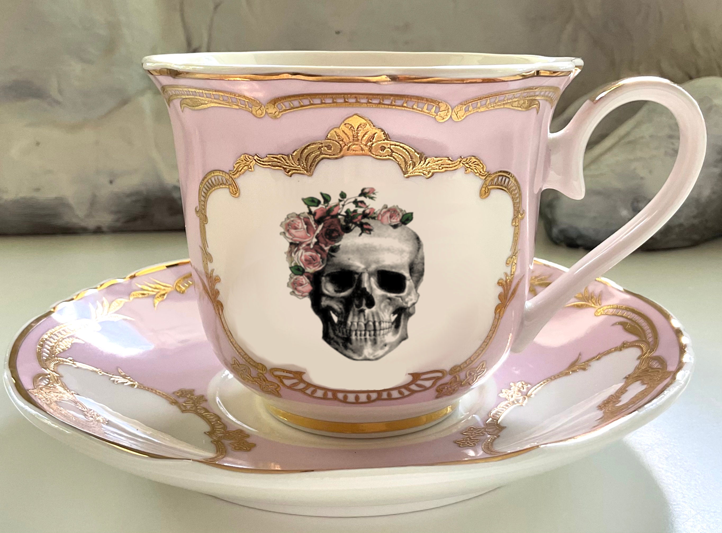 Skull Rose Raven Kunst Neu Farbwechsel Tee Kaffee Becher 11 OZwellcoda