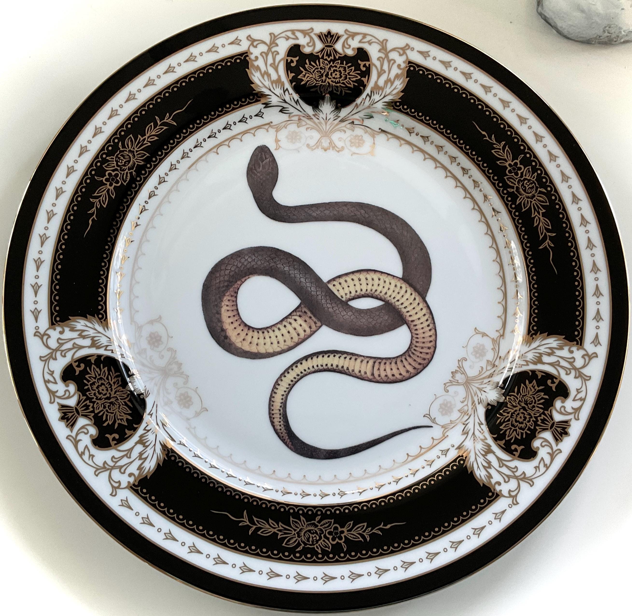 Porcelain Snake Cup and Saucer Set or Plate. Food Safe and Durable ...