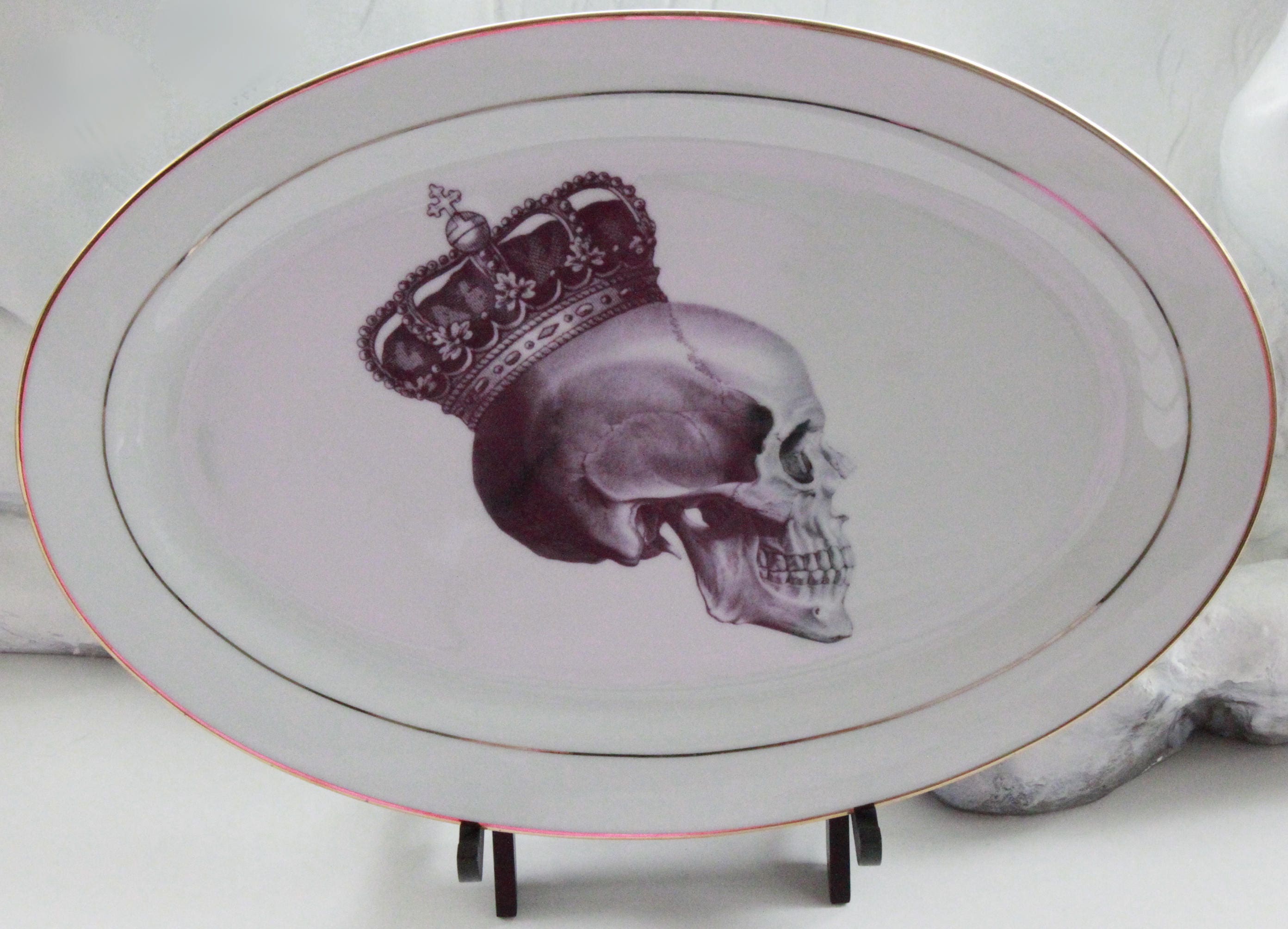 Gold Skull Platter 14 Skull Dinnerware Skull Dishes Etsy