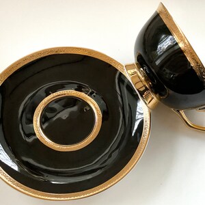 Black Crow/Raven Nevermore Teacup and Saucer Set with Spoon, 8 oz, Porcelain, Food Safe and Durable. image 2
