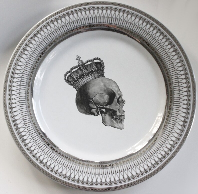 Silver Skull Dishes Foodsafe Dinnerware Skull Plates Goth Etsy